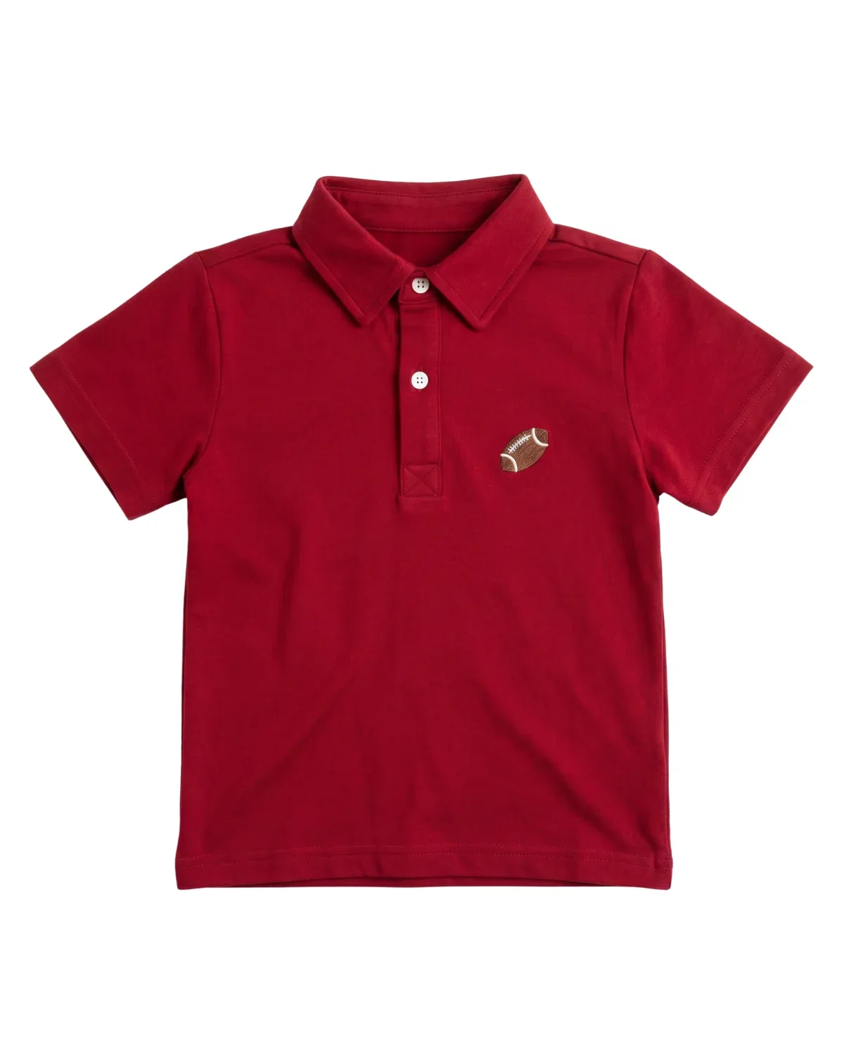 Image of Embroidered Football Deep Red Polo Shirt