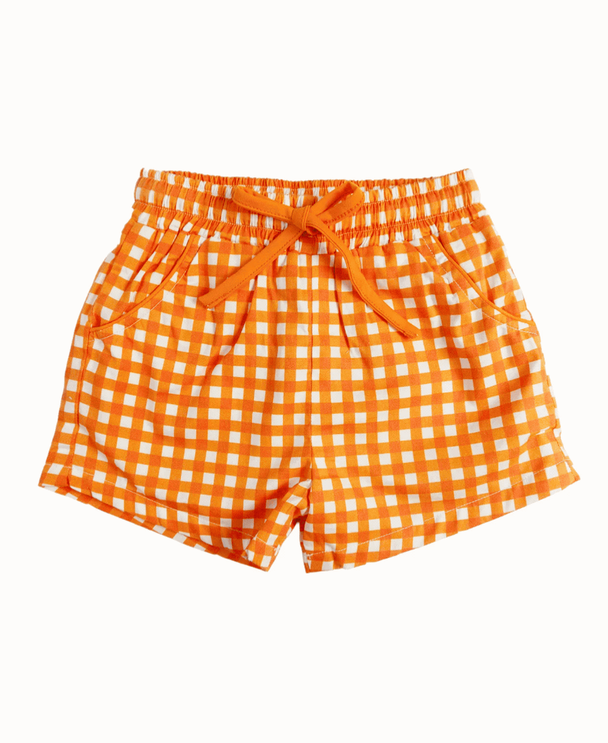 Orange Checked Shorts
