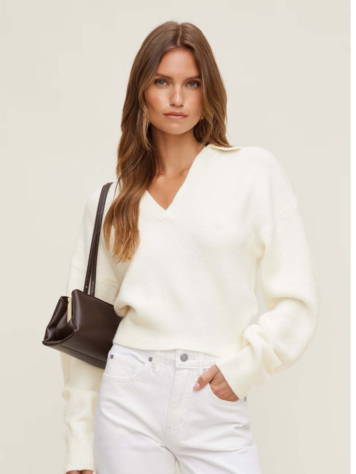 Audrey Cinched Polo Sweater