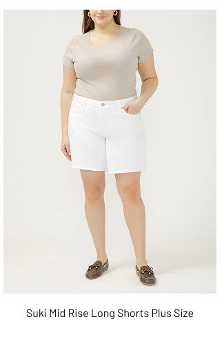 Suki Mid Rise Long Shorts Plus Size