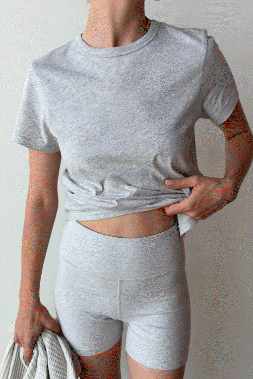 Organic Pima Classic Tee in Heather Grey