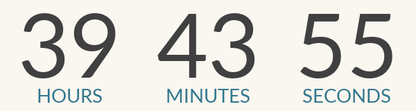 countdown timer showing hours, minutes and seconds until 8/9 at 12PM EDT