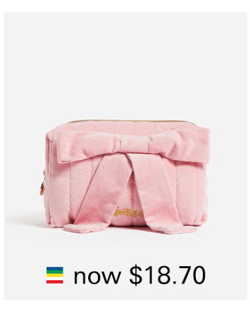 VELVET BOW MAKE UP BAG - DUSTY PINK