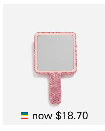 HANDHELD RHINESTONE MIRROR - PINK