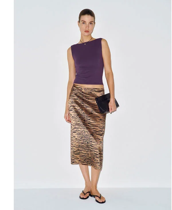 Helen Low Waist Silk Midi Skirt