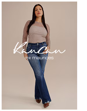 KanCan for maurices. Model wearing maurices clothing.
