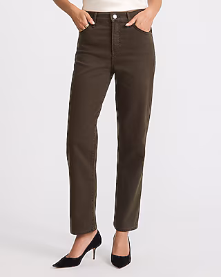 High Waisted Straight Ankle Jeans