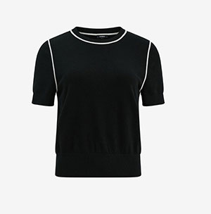 Shop Womens Airy Soft Skimming Tipped Crew Neck Sweater