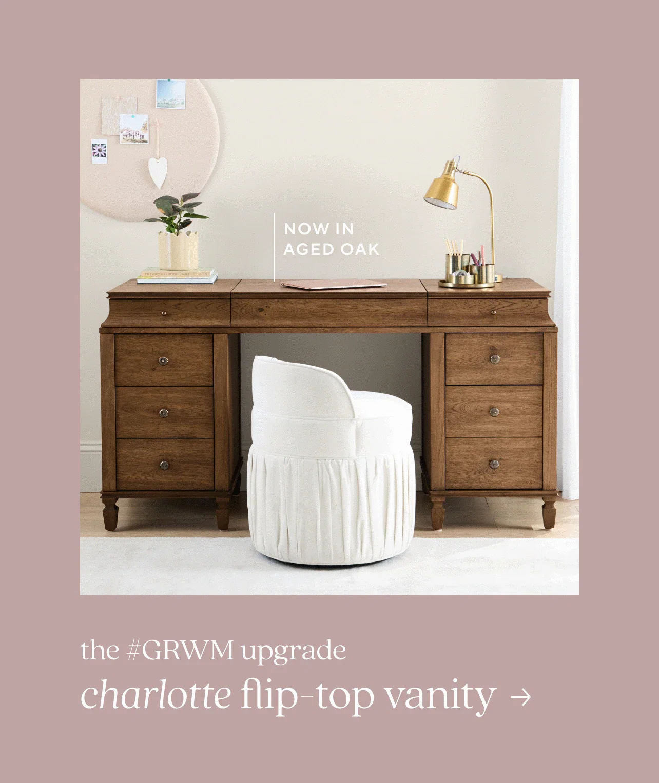Charlotte flip-top vanity