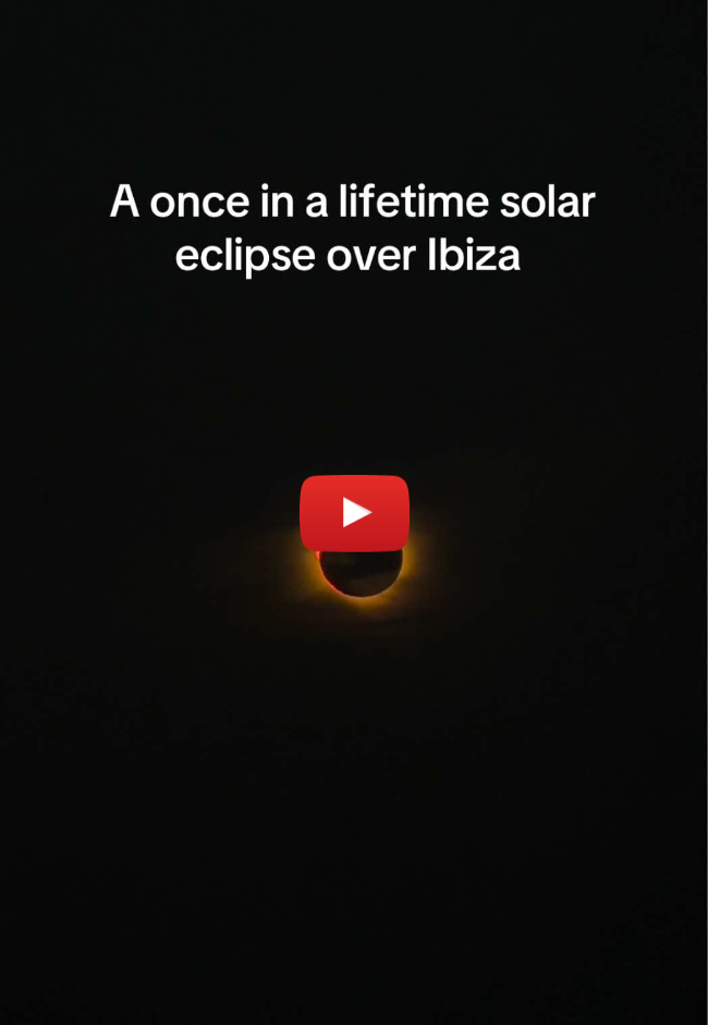 A once in a lifetime solar eclipse over Ibiza 🌘✨ #eclipse #solareclipse #mambos #ibiza 