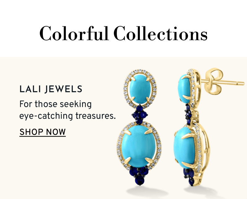 Colorful Collections. Pair of turquoise gemstone earrings. Lali Jewels. Eye-catching treasures. Click to Shop Now