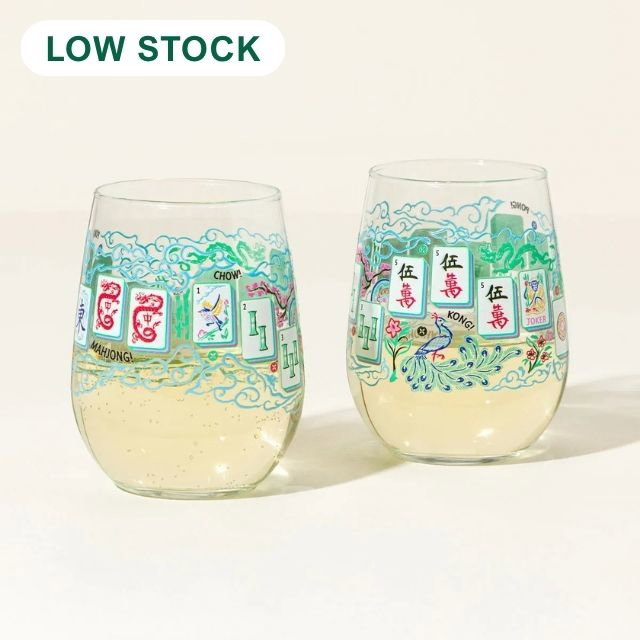 Mahjong Textured Tile Glass
