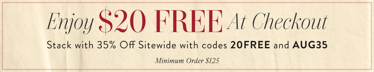 Enjoy Free $20 with 20FREE
