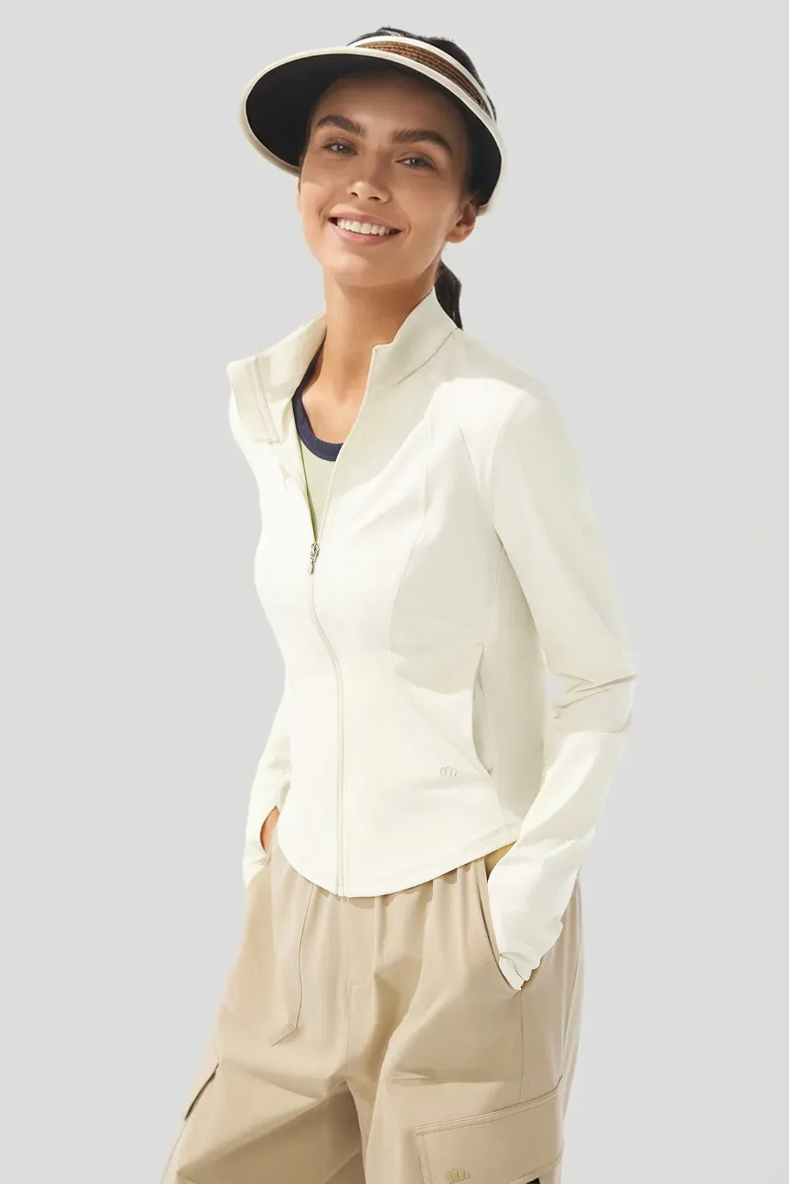 Image of Women's Slim-Fit Sun Protection Jacket with Stand Collar UPF 100+ AL819
