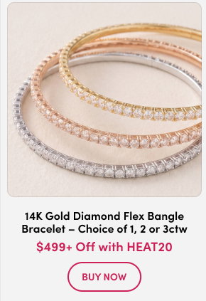 Morris & David | 14K Gold Choice of Carat Weight Diamond Flex Bangle Bracelet  $499+ Off with HEAT20