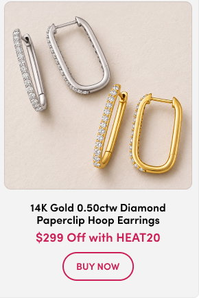 Morris & David | 14K Gold 0.50ctw Diamond Paperclip Hoop Earrings  $299 Off with HEAT20