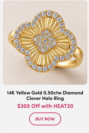 Morris & David | 14K Gold 0.50ctw Diamond Clover Halo Ring $305 Off with HEAT20