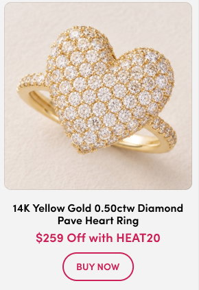 Morris & David | 14K Gold 0.50ctw Diamond Pave Heart Ring $259 Off with HEAT20