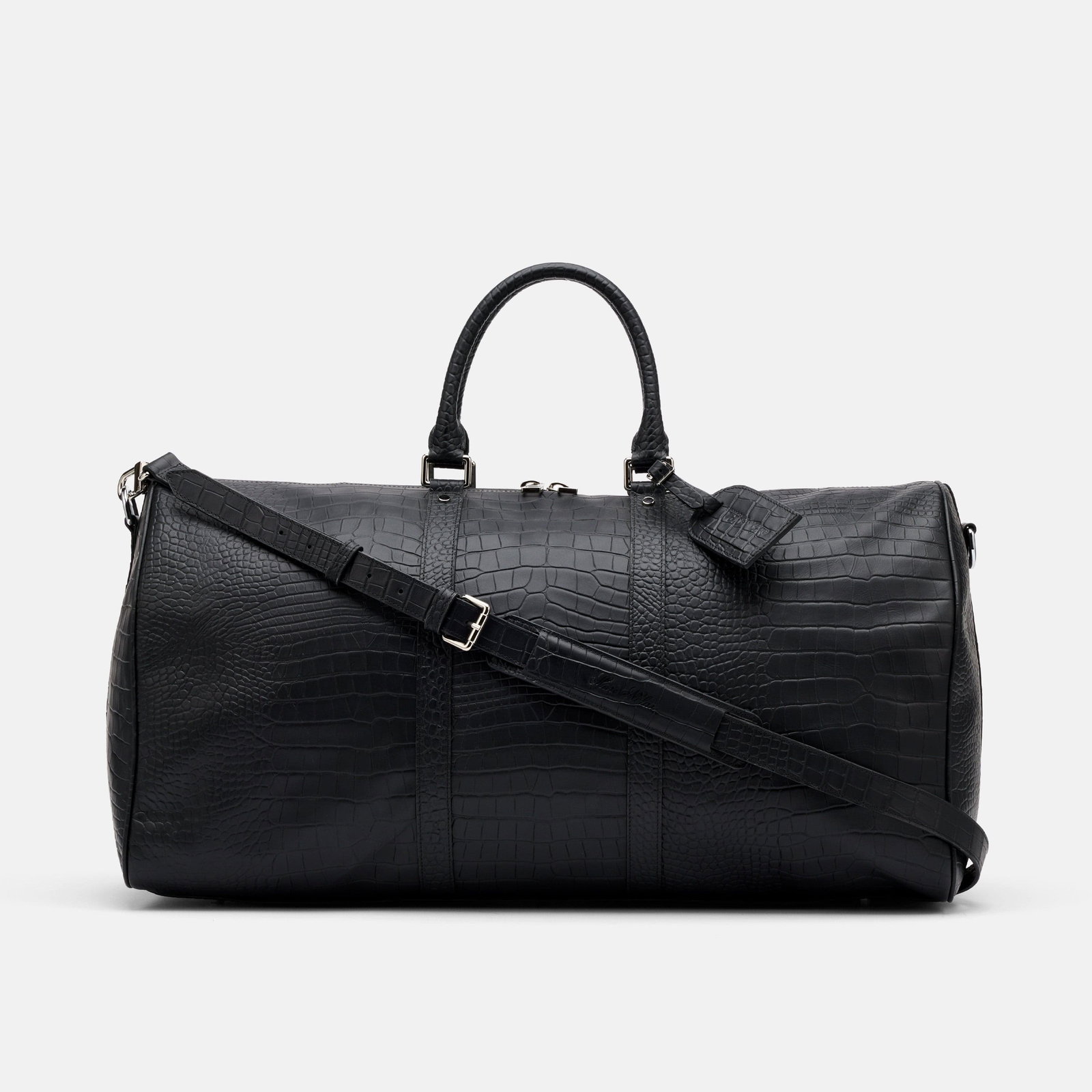 Image of Marc Nolan Large Weekender Duffle Bag - Black Crocskin