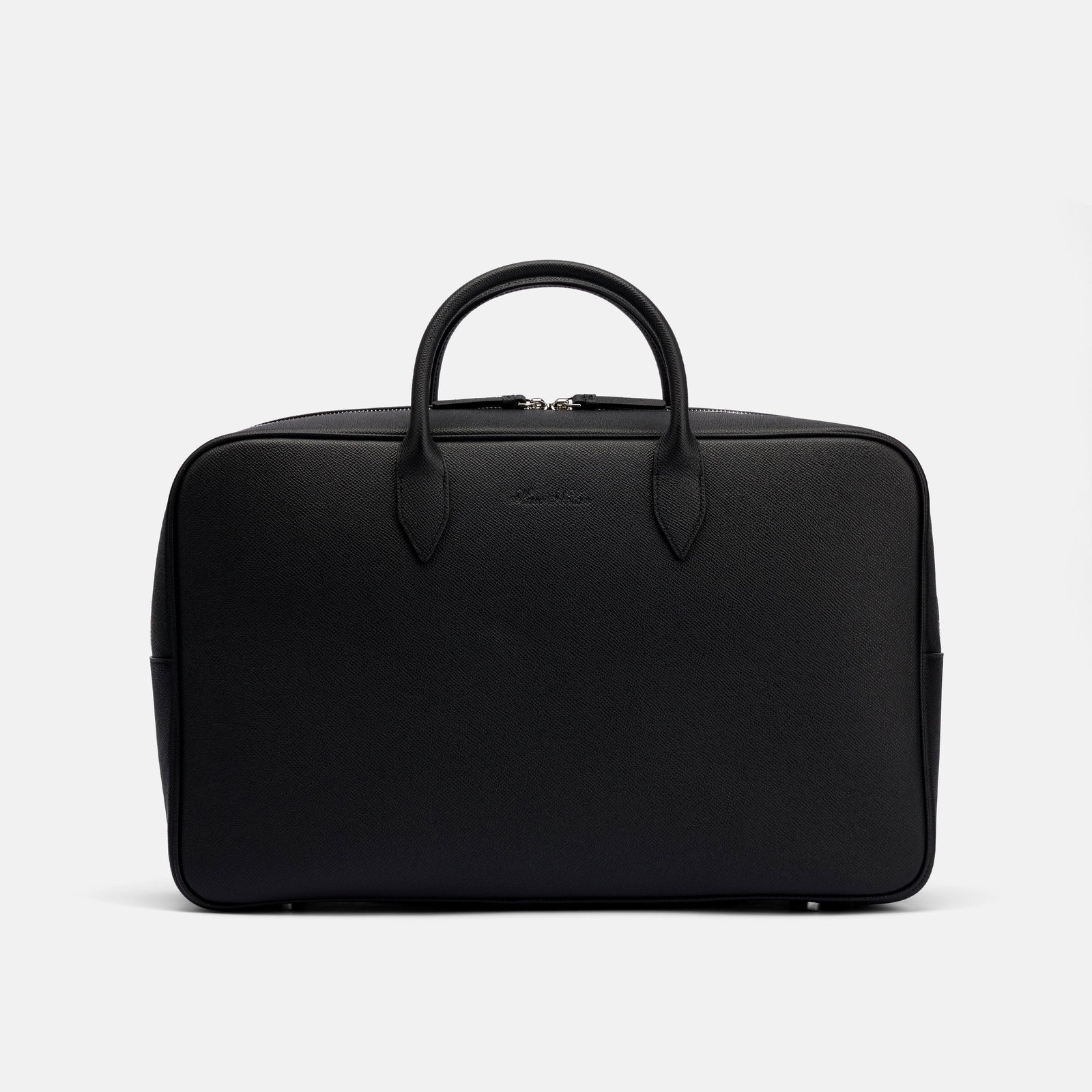 Image of Marc Nolan Black Leather Briefcase Duffle