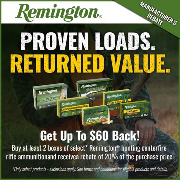 Remington Proven Loads Returned Value Rebate 2026