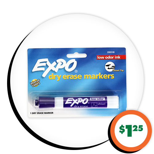 $1.25 Expo® Dry Erase Markers