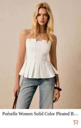 Poéselle Women Solid Color Pleated...