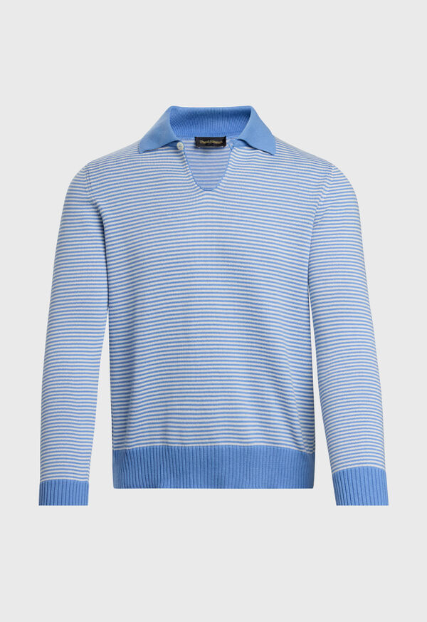 Image of LONG SLEEVE STRIPE POLO