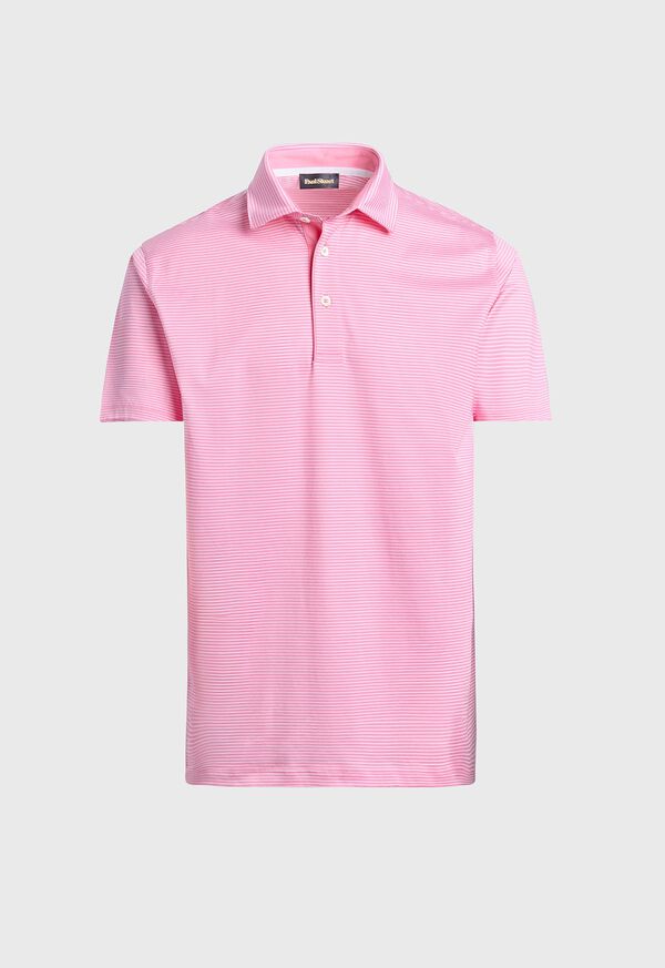 Image of TWO-TONE STRIPE PERFORMANCE POLO