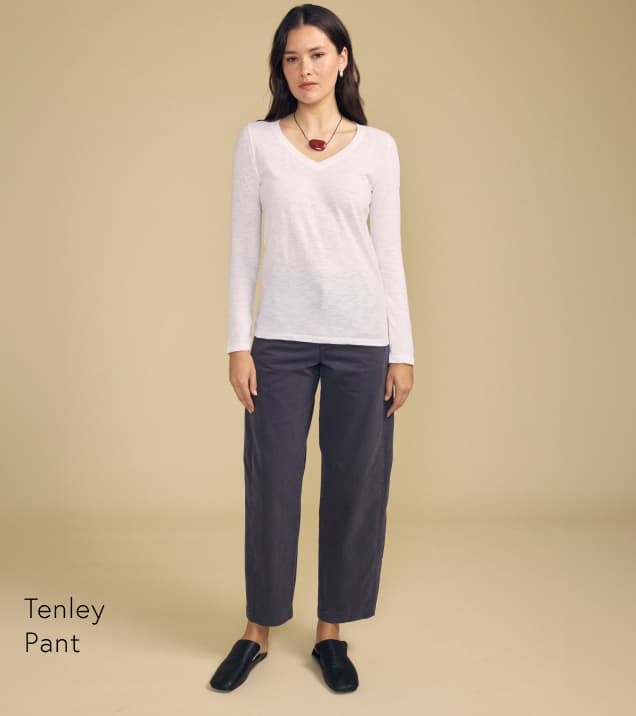 Image of model wearing Tenley in Graphite.