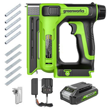 Greenworks POWERALL 24V Cordless 3/8'' Crown T50 Stapler wit - Open Box