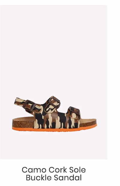 Camo Cork Sole Buckle Sandal