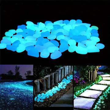 200 Pieces: Glow in the Dark Garden Pebbles