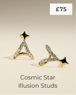Cosmic Star Illusion Studs in Gold