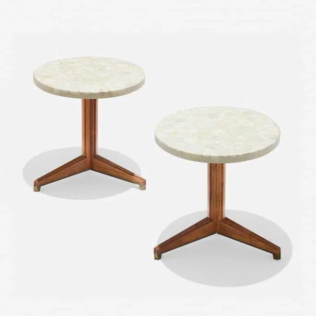 Edward Wormley, Terrazzo occasional tables model 5928A, pair
