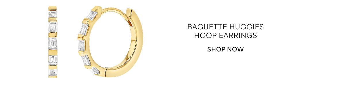 Baguette Huggies Hoop Earrings