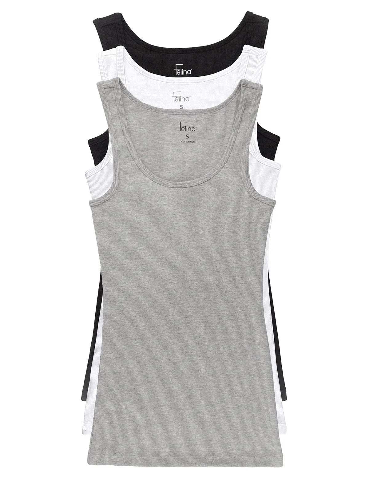 Image of Cotton Ribbed Tank Top 3-Pack