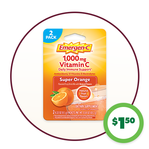$1.50 Emergen-C® Fizzy Drink Mixes, 2-ct.
