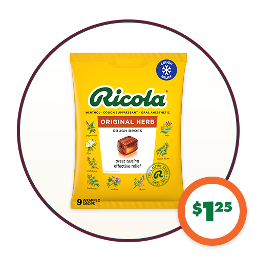 $1.25 Ricola® Cough Drops, 10-ct.