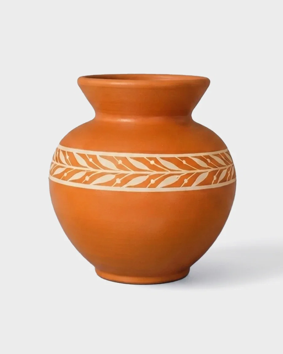 Image of Hand-Painted Ceramic Etrusca Vase