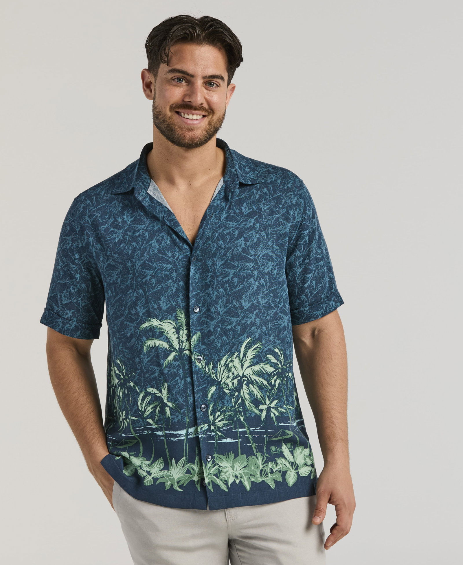 Cubavera Men's Leaf Print Shirt