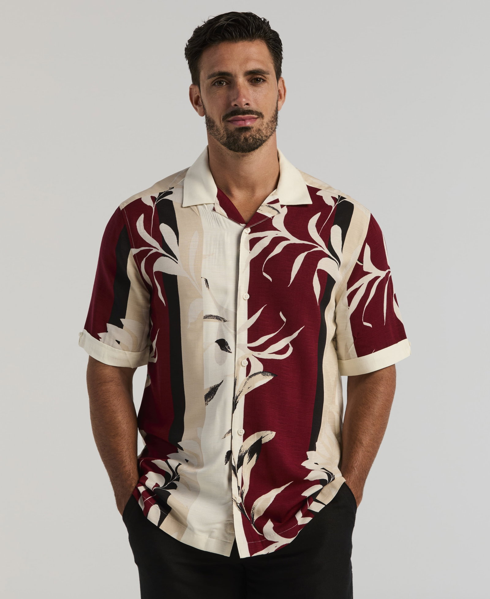 Cubavera Men's Engineered Stripe Print Shirt