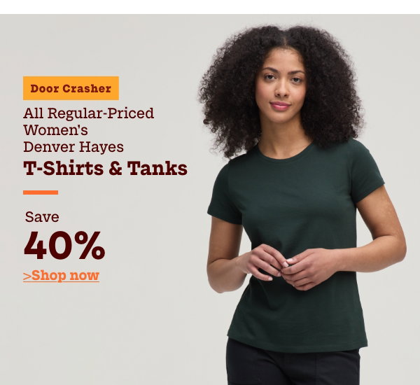 Door Crasher All Regular-Priced Women's Denver Hayes T-shirts + Tanks Save 40%