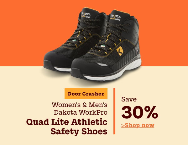 Door Crasher Women's + Men's Dakota WorkPro Quad Lite Athletic Safety Shoes Save 30%