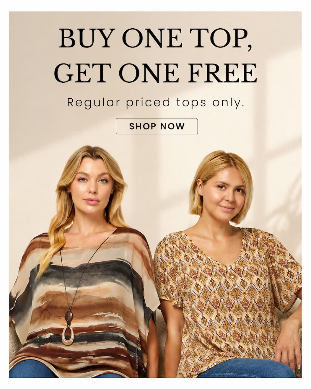 Tops BUY ONE GET ONE FREE. 