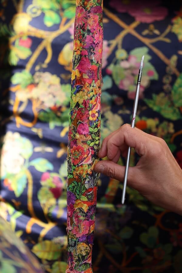 Emma creating custom lampshades