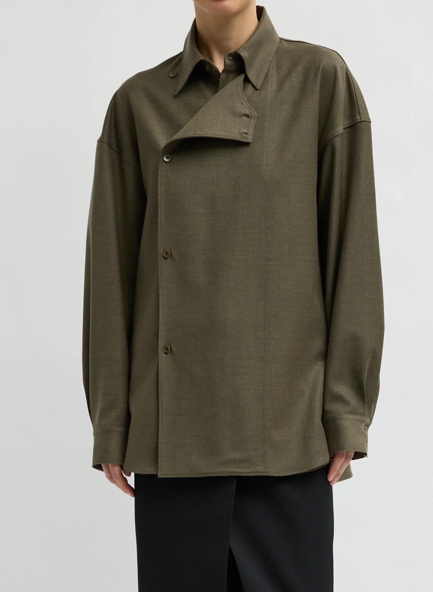 Image of Cozy Flannel Long Sleeve Shirt with Overlap Detail