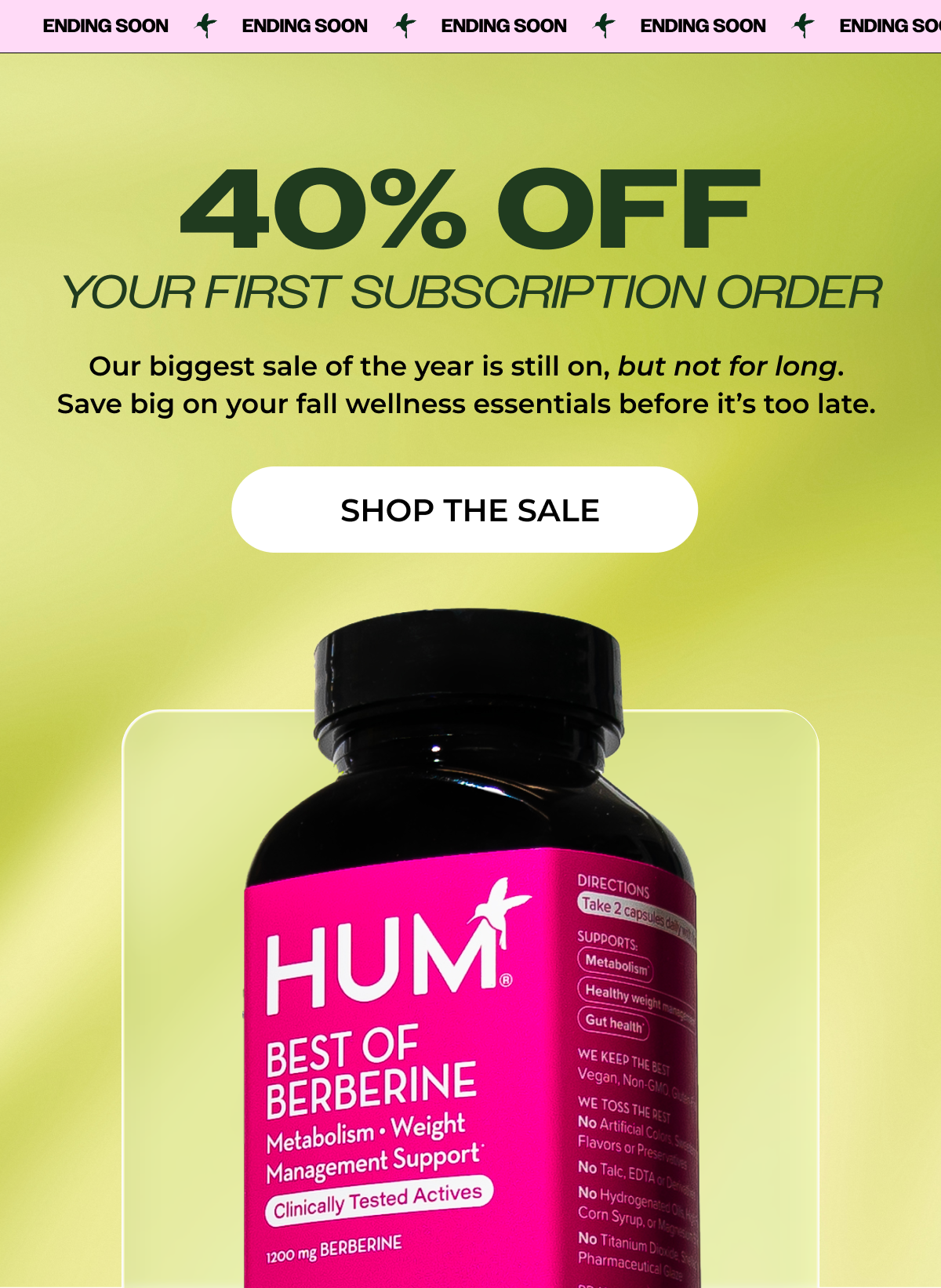 40% off your first subscription - Best of Berberine