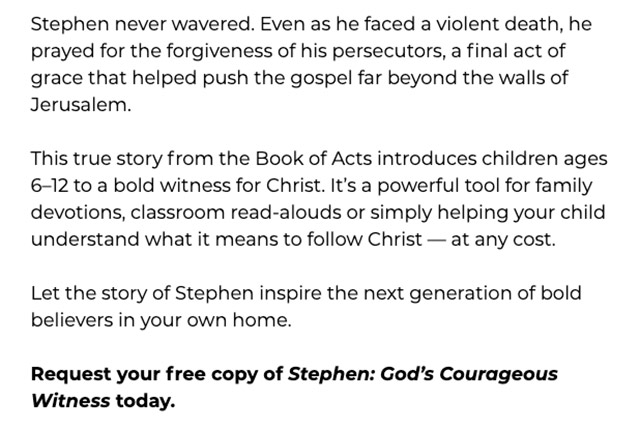 Request your free copy of Stephen: God's Courageous Witness today