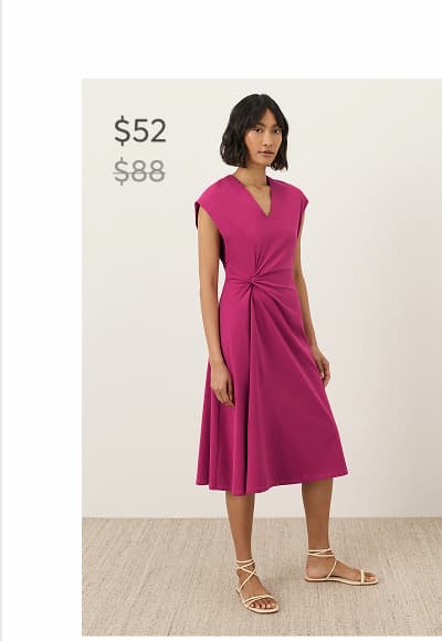 Organic Cotton Jersey V-Neck Twist Dress